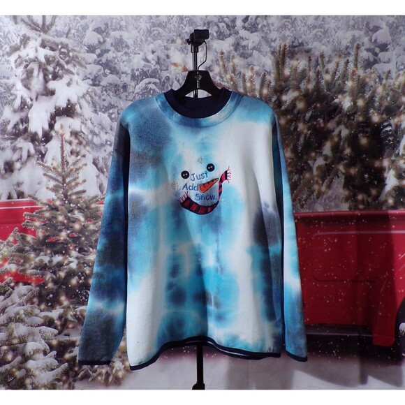90s Christmas Sweatshirt Frosty the Snowman Tie Dye Vintage 1990s Size Large/XL - Picture 1 of 5